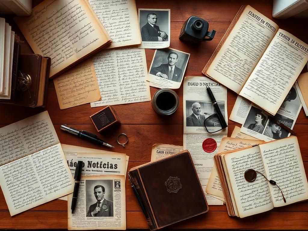 documentos e livros com assinaturas e dedicatórias