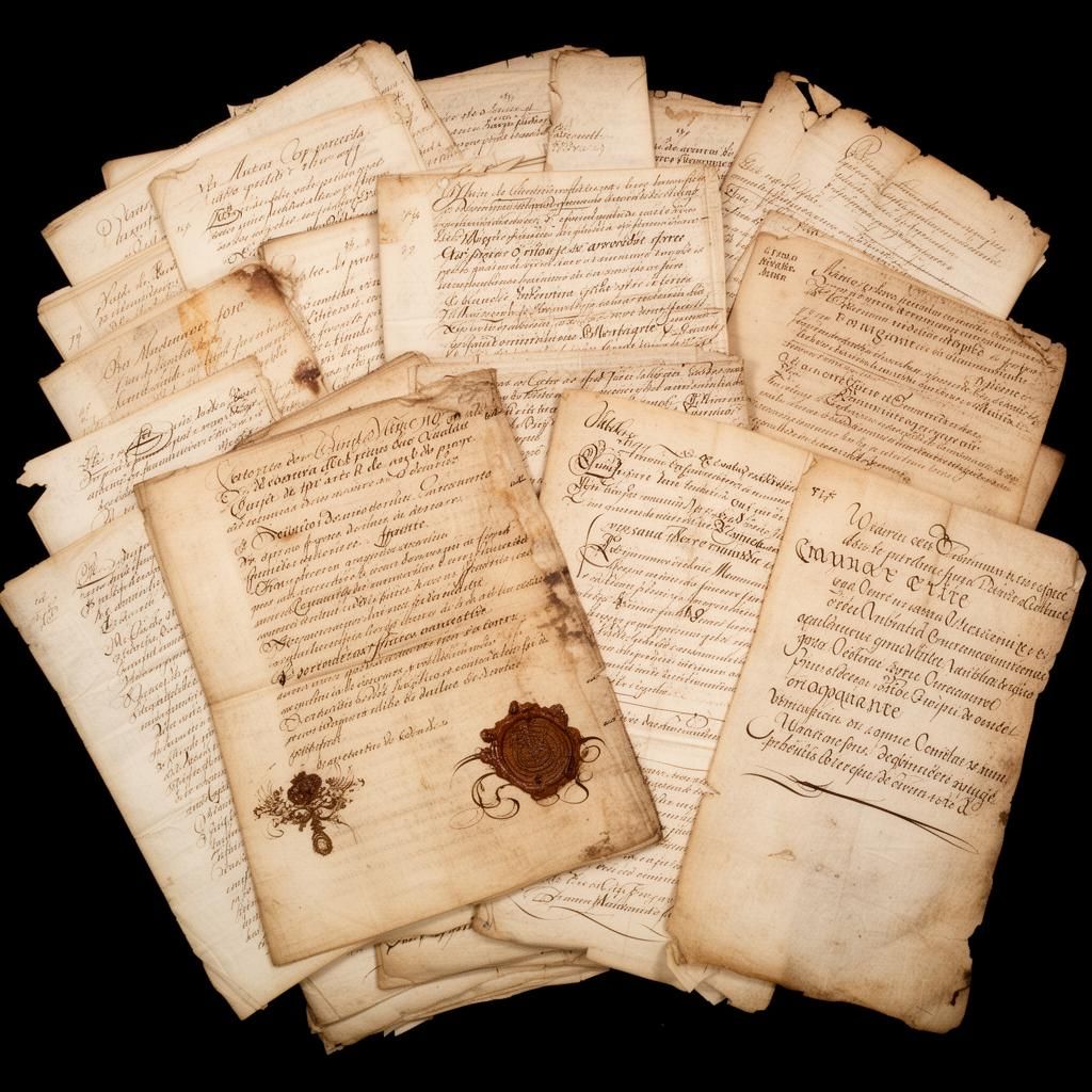 manuscrito antigo e documentos históricos