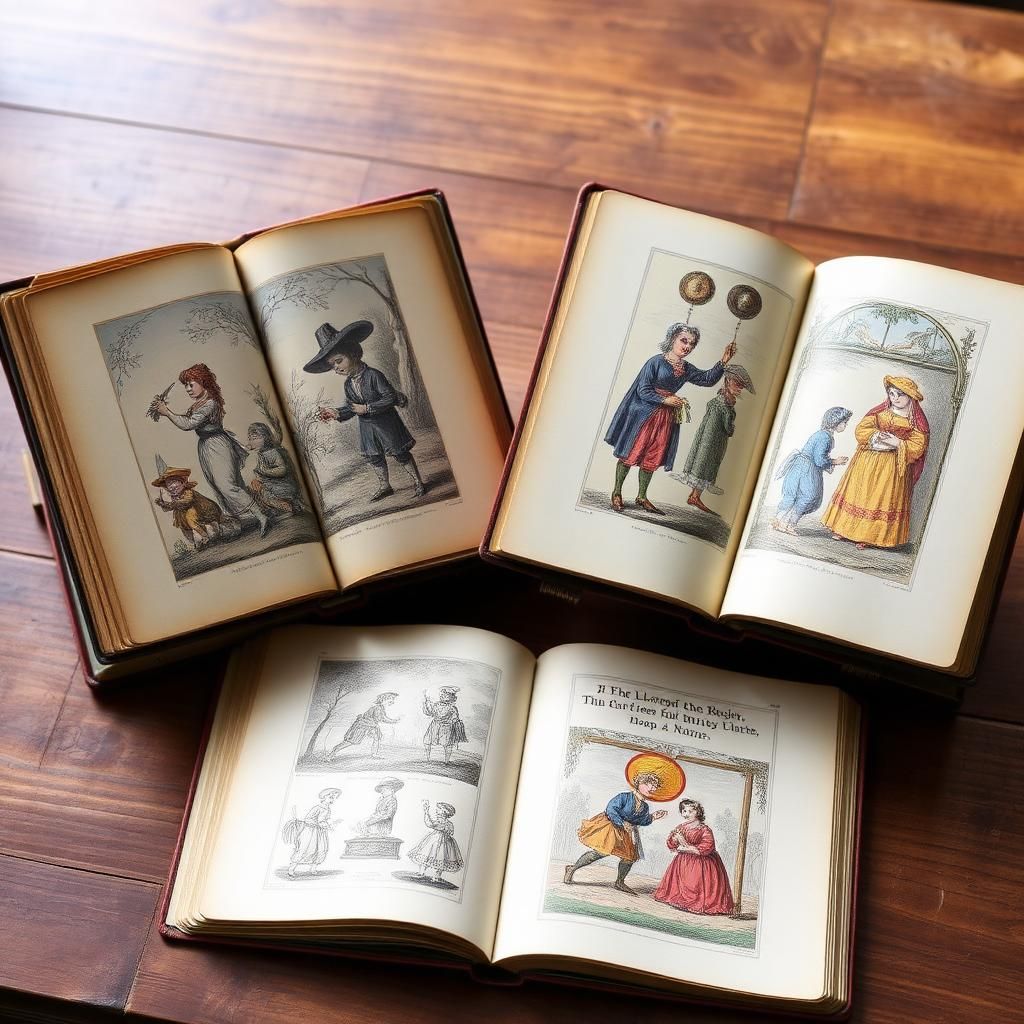livro antigo com gravuras e estampas ilustradas