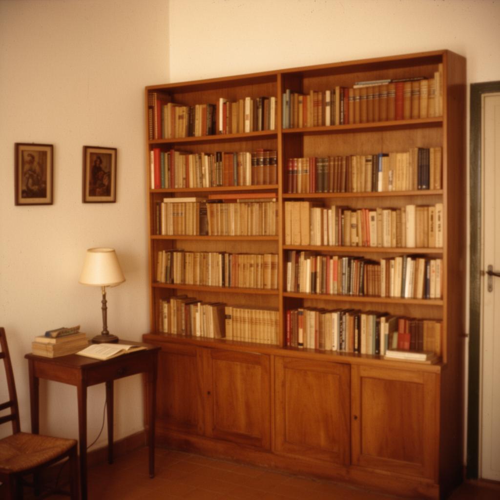 estantes de biblioteca particular com centenas de volumes